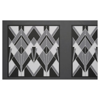Mycket Art Deco Fabric Panels - Black/Grått Tyg
