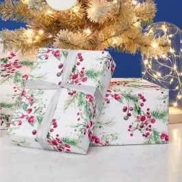 Mycket berry jul, grumlig vattenfärg presentpapper