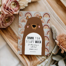 Mycket björnigt skogsland tack Baby Shower