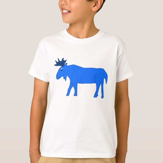 Mycket blå moose-kläder t-shirt (Framsida)