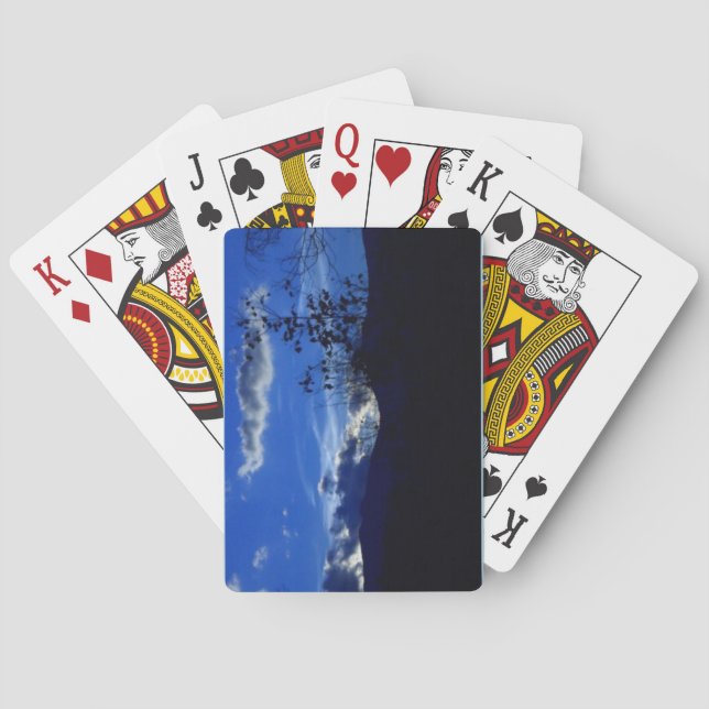 Mycket blåttRidge berg som leker kort Spelkort (Baksidan)