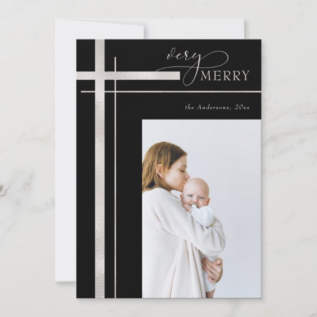 Mycket bra Faux Foil One Photo Religiösa jul Julkort (Framsida)