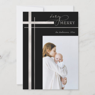 Mycket bra Faux Foil One Photo Religiösa jul Julkort