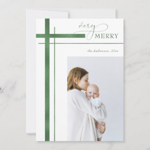 Mycket bra Faux Foil One Photo Religiösa jul Julkort