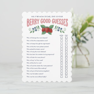 Mycket bra gissningar Berry Sweet Baby Shower-spel Inbjudningar