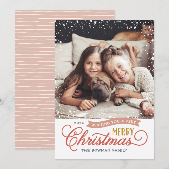 Mycket bra skript, färgfoto julkort (Fram/baksida)