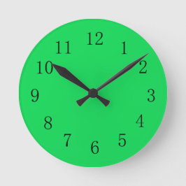 Mycket Bright Malachite Grönt Färg Wall Clock Rund Klocka