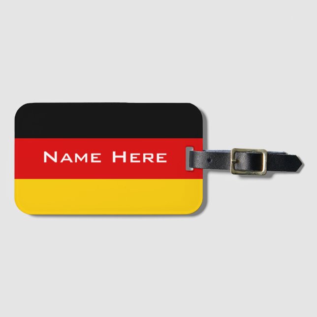 Mycket cool flagga av Tyskland med monogram Bagagebricka (Framsida horisontal)