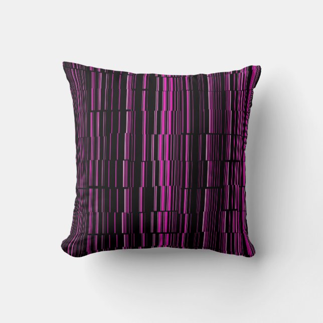Mycket cool modern magenta randig kudde (Framsida)