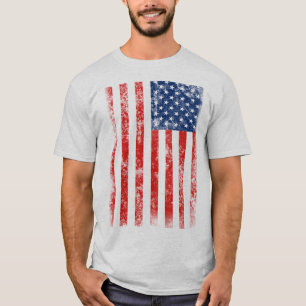 Mycket cool nedsliten amerikansk flagga tee shirt