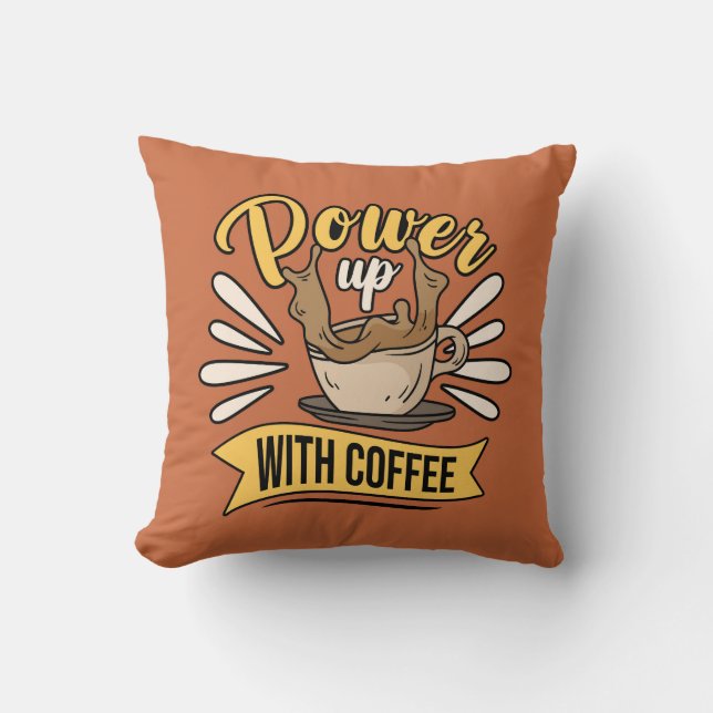 Mycket cool och söt kaffe eller java kudde (Framsida)