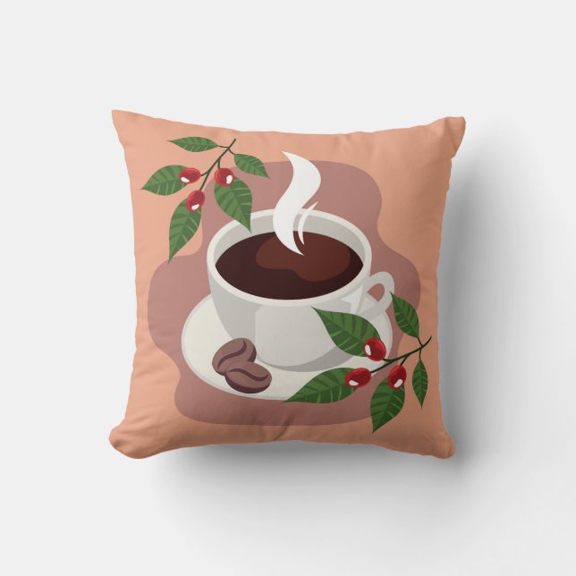 Mycket cool och söt kaffe eller Java Kudde (Framsida)