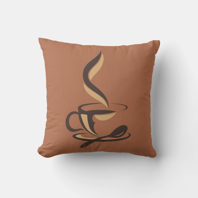 Mycket cool och söt kaffe eller java kudde (Framsida)
