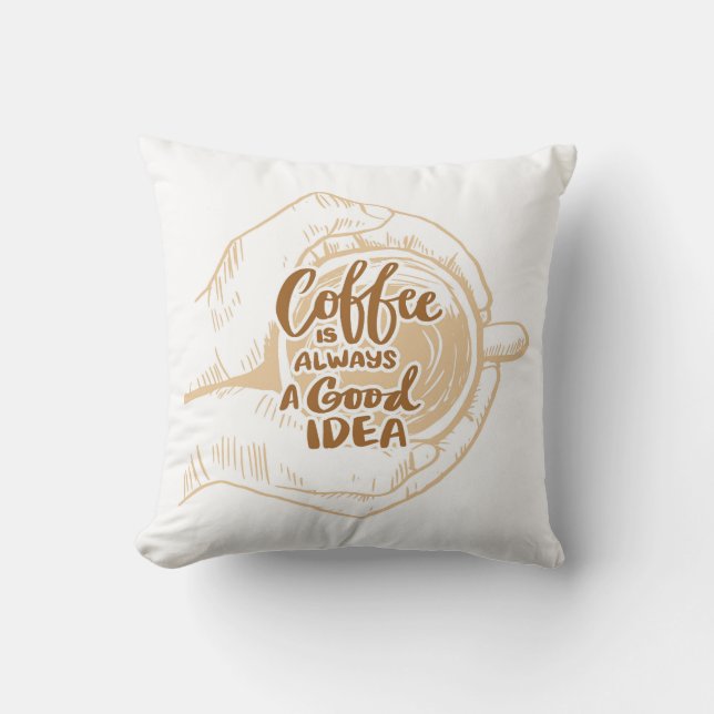 Mycket cool och söt kaffe eller Java Kudde (Framsida)