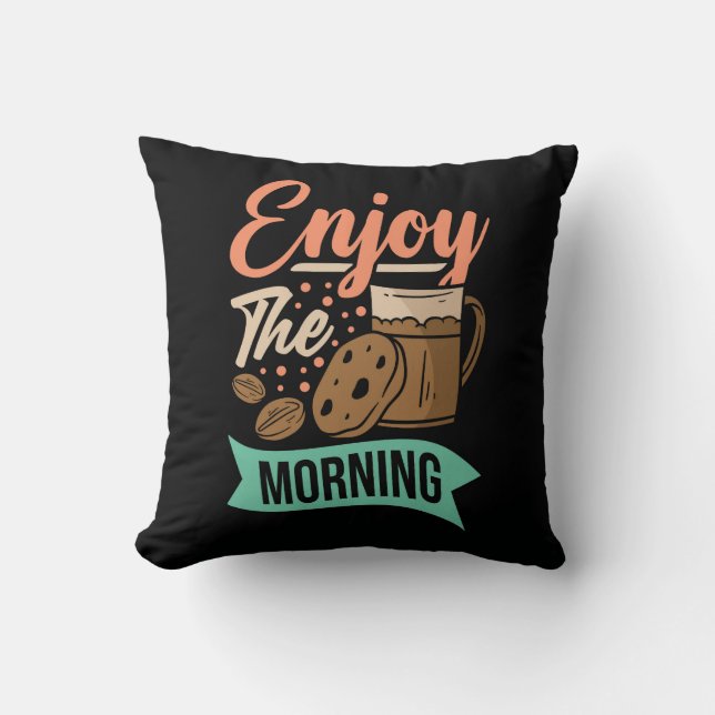 Mycket cool och söt kaffe eller java kudde (Framsida)