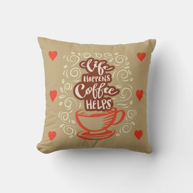 Mycket cool och söt kaffe eller java kudde (Framsida)