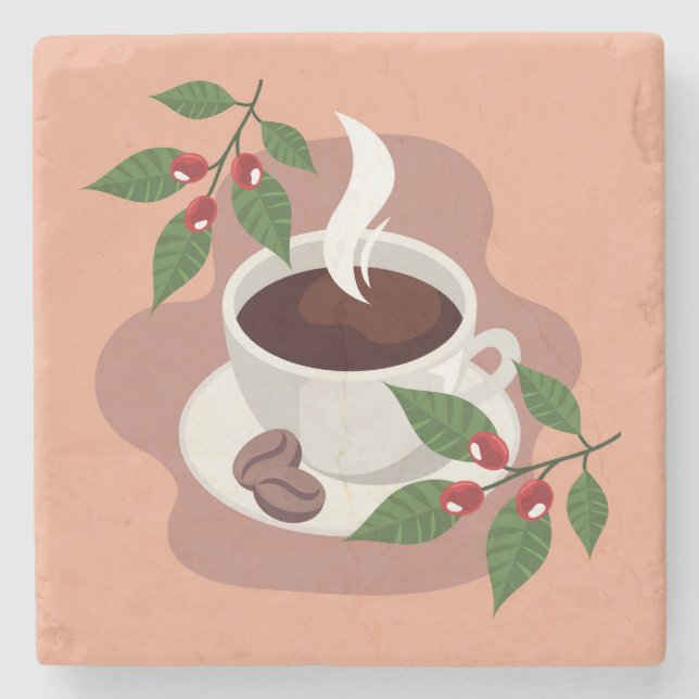 Mycket cool och söt kaffe eller Java Stenunderlägg (Framsidan)