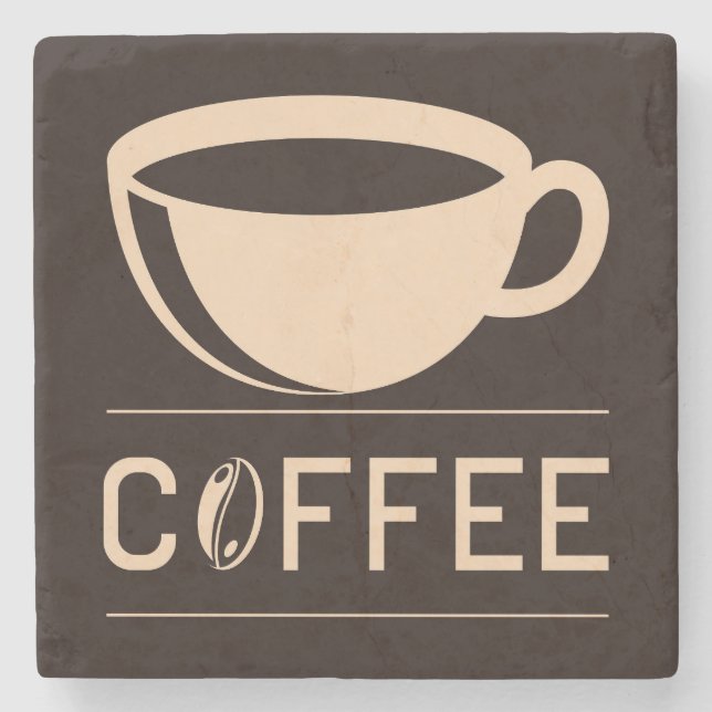 Mycket cool och söt kaffe eller Java Stenunderlägg (Framsidan)