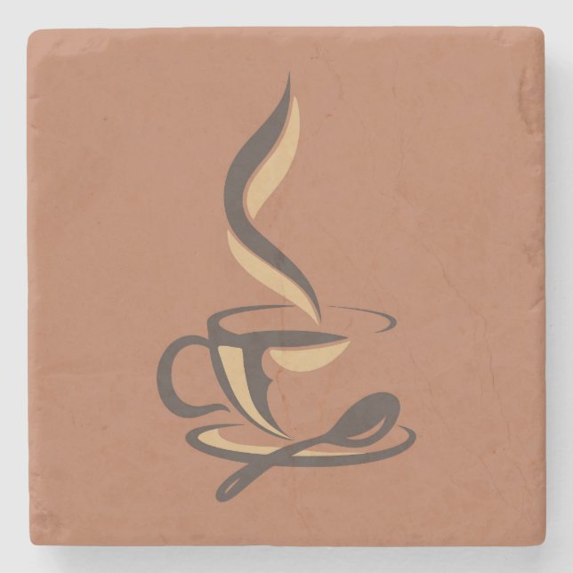 Mycket cool och söt kaffe eller java stenunderlägg (Framsidan)
