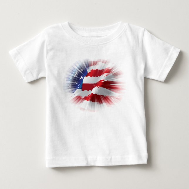 Mycket cool patriotisk amerikansk flagga tee shirt (Framsida)