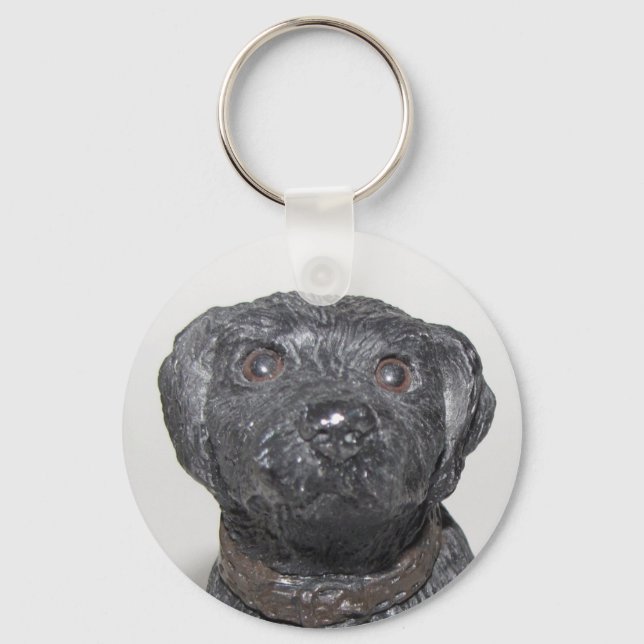Mycket cool svart labrador nyckelring (Framsida)