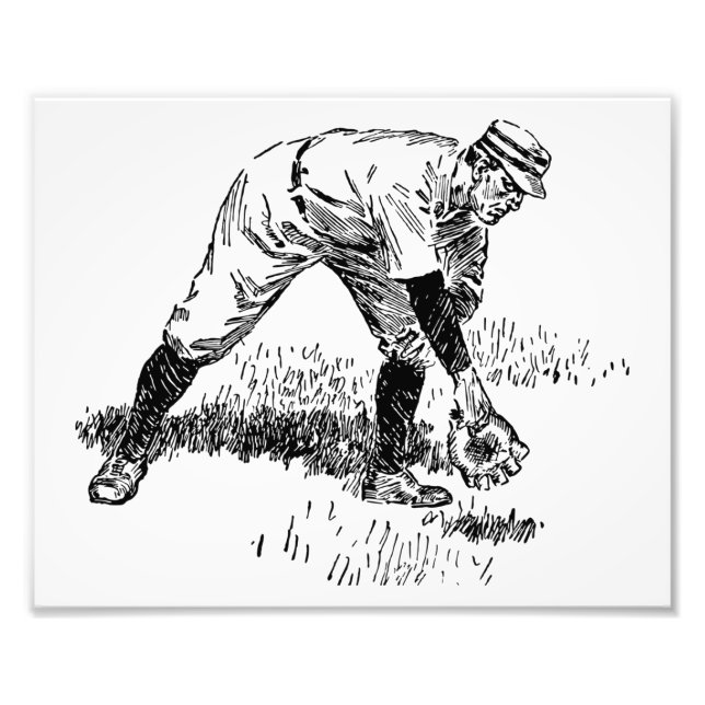Mycket cool vintage baseboll konst foto tryck (Framsidan)