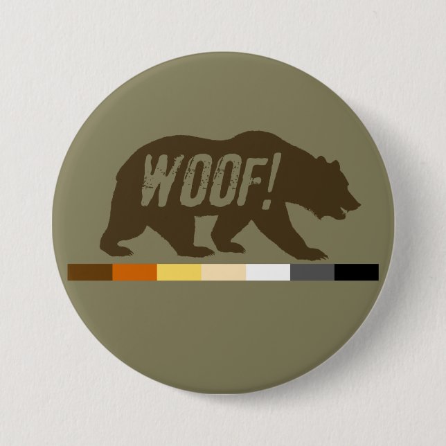 Mycket Cool Woof Gay Björnar Pride Flagga Knapp (Framsida)