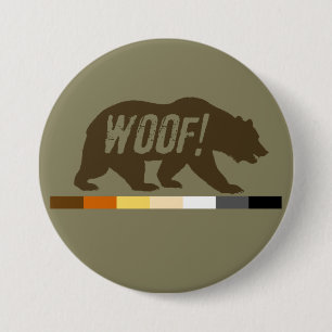 Mycket Cool Woof Gay Björnar Pride Flagga Knapp