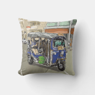 Mycket Coola City Taxi Sketch Teckning Dekorativ k Kudde