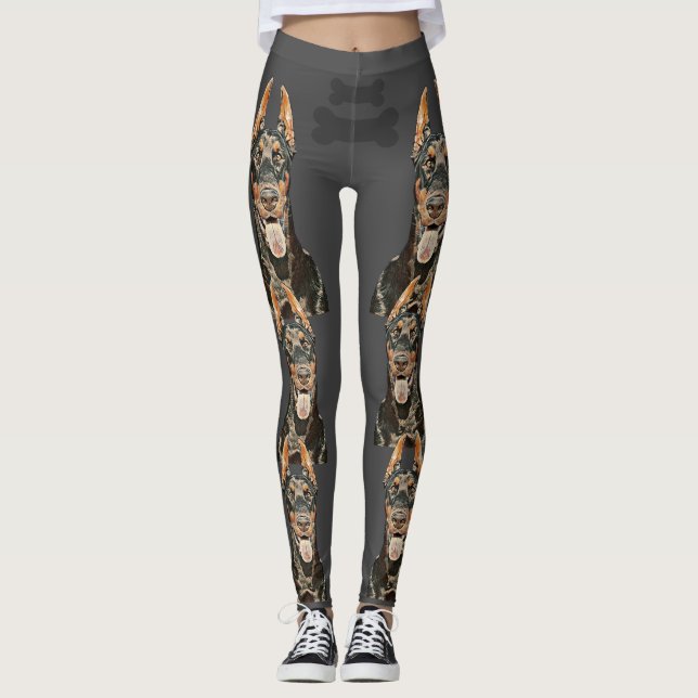 Mycket Coola Doberman Pinscher Leggings (Framsida)