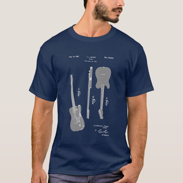 Mycket Coola Electric Guitar Patent Tee (Framsida)