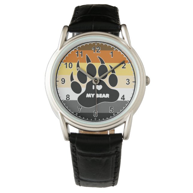 Mycket Coola Gay Bear Pride Färg I hjärta Mitt bjö Armbandsur (Framsida)