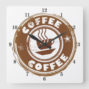 Mycket Coola Kaffe Älskare Wall Clock Fyrkantig Klocka