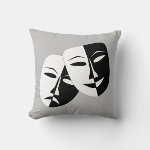 Mycket Coola Komedy och Tragedy Theater Masks Kudde