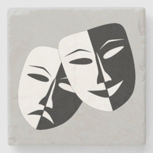 Mycket Coola Komedy och Tragedy Theater Masks Stenunderlägg