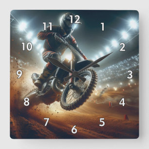 Mycket Coola MotoCross Competition Digital Renderi Fyrkantig Klocka