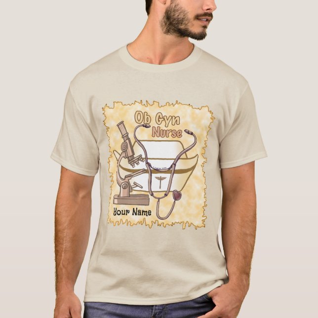 Mycket coola ObGyn Nurse T Shirt (Framsida)