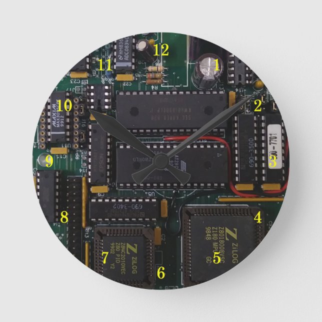 Mycket Coola PCB-väggklocka Rund Klocka (Framsida)