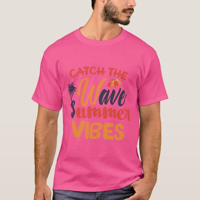 Mycket Coola Sommar Vibes Beach Roligt T Shirt (Framsida)