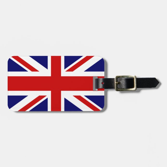 Mycket Coola U k Flagga Union Jack Bagagebricka (Horisontell Framsida)