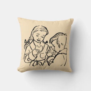 Mycket Coola Vintage Sketch Dekorativ kudde