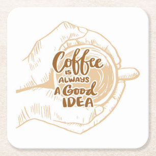 Mycket coolt och sött kaffe eller Java Underlägg Papper Kvadrat