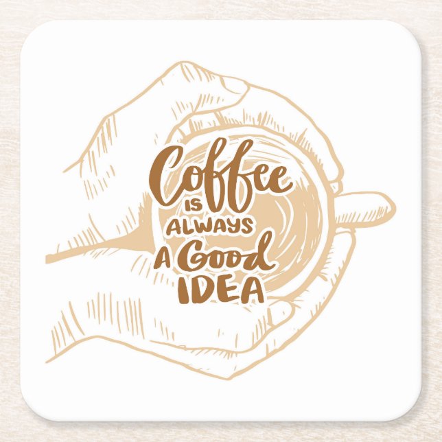 Mycket coolt och sött kaffe eller Java Underlägg Papper Kvadrat (Framsidan)