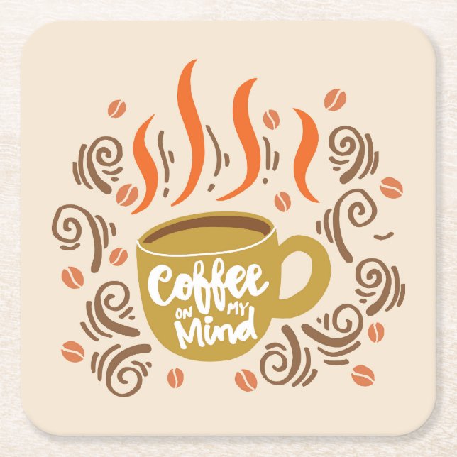 Mycket coolt och sött kaffe eller java underlägg papper kvadrat (Framsidan)