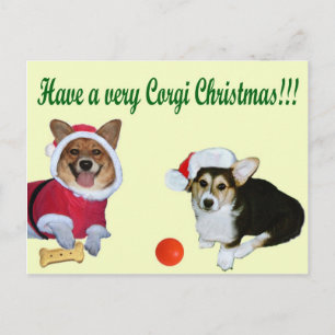 Mycket Corgijul M & gul vykort för G
