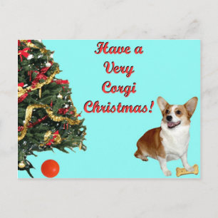 Mycket CorgiJul-SmilingDottturkos Postcar Helg Vykort