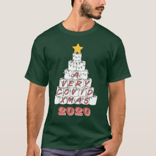 Mycket COVID Julafton Funny 2020 Toilet Pappra Trä T Shirt