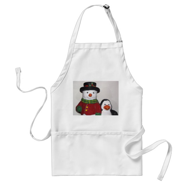 Mycket Cute Snögubbe och Friend Apron Förkläde (Framsidan)