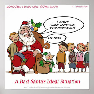 Mycket Elak Santa Funny Poster