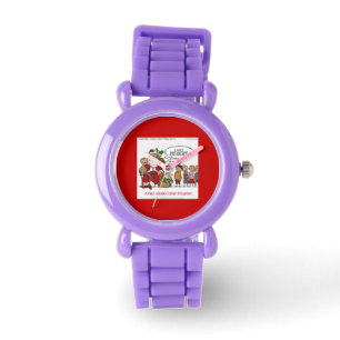 Mycket elak tomte rolig damklocka armbandsur